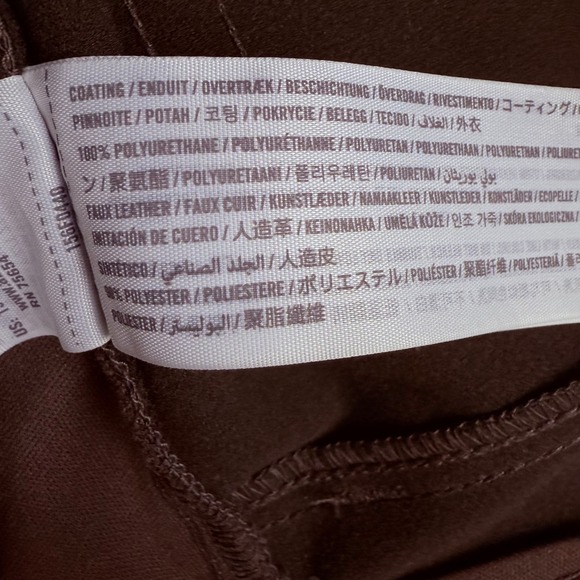 ABERCROMBIE & FITCH 90s Straight High Rise Vegan Leather Brown Pants Size 10/30 - Picture 11 of 12